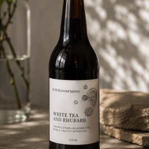 White Tea and Rhubarb Organic Sparkling Kombucha (500 ml)