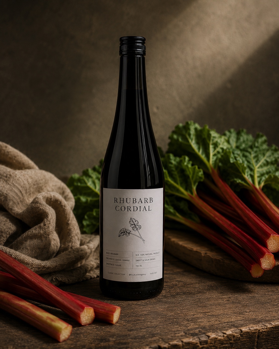 Rhubarb Cordial – Classic Collection (700 ml) - Image 3