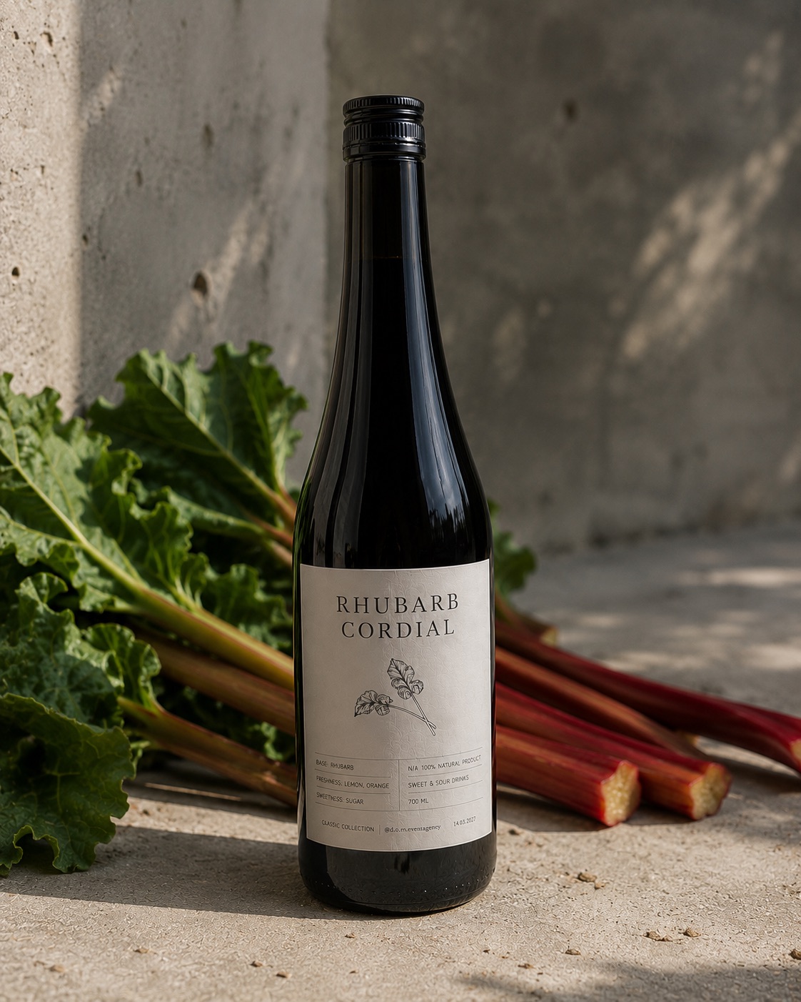 Rhubarb Cordial – Classic Collection (700 ml) - Image 2
