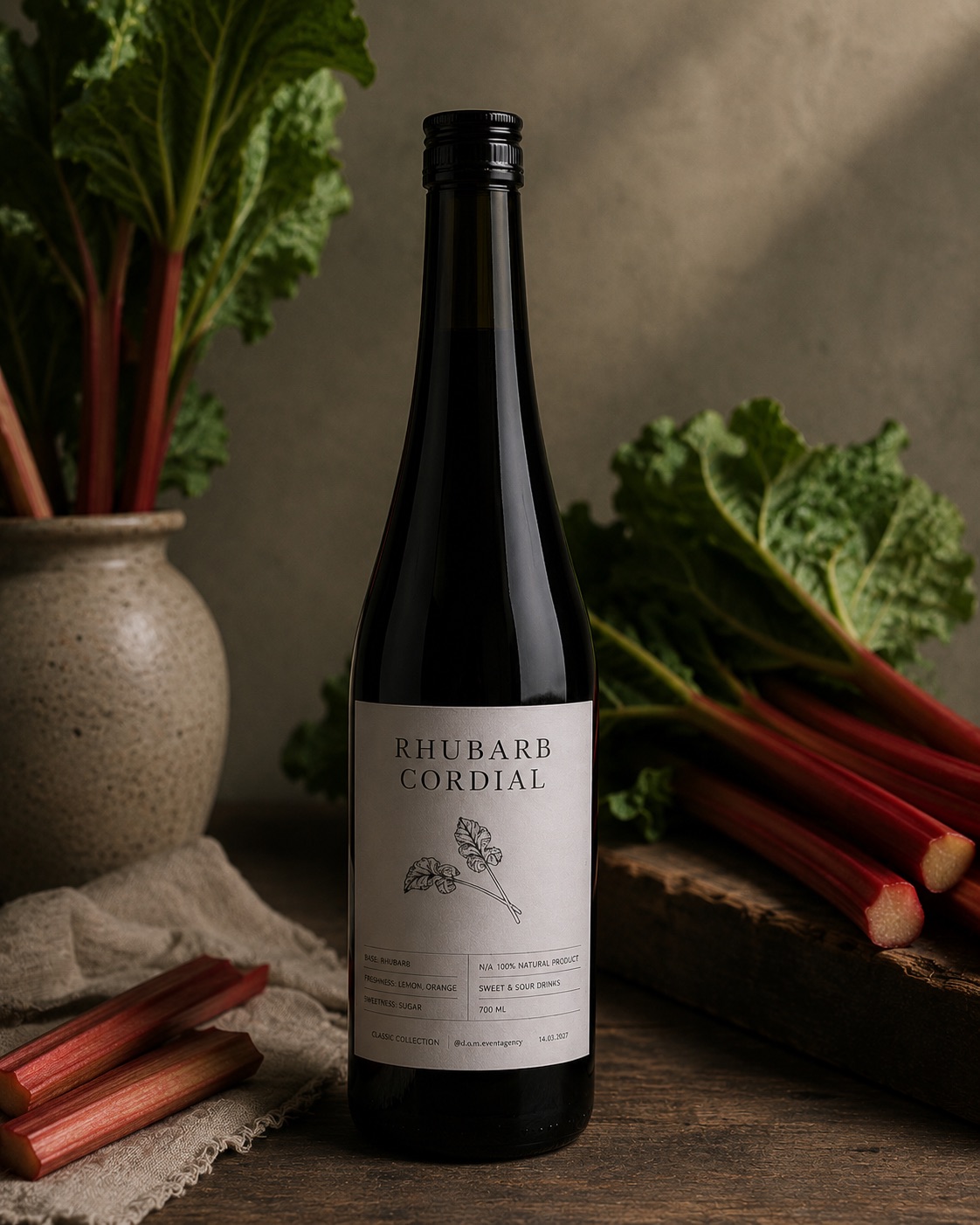 Rhubarb Cordial – Classic Collection (700 ml)